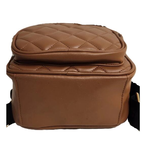 Steve Madden Cognac Faux Leather Quilted Tassel Mini Backpack - Picture 4 of 5